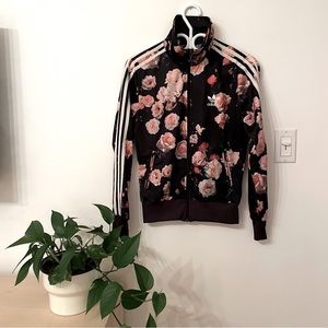 Adidas floral zip up jacket